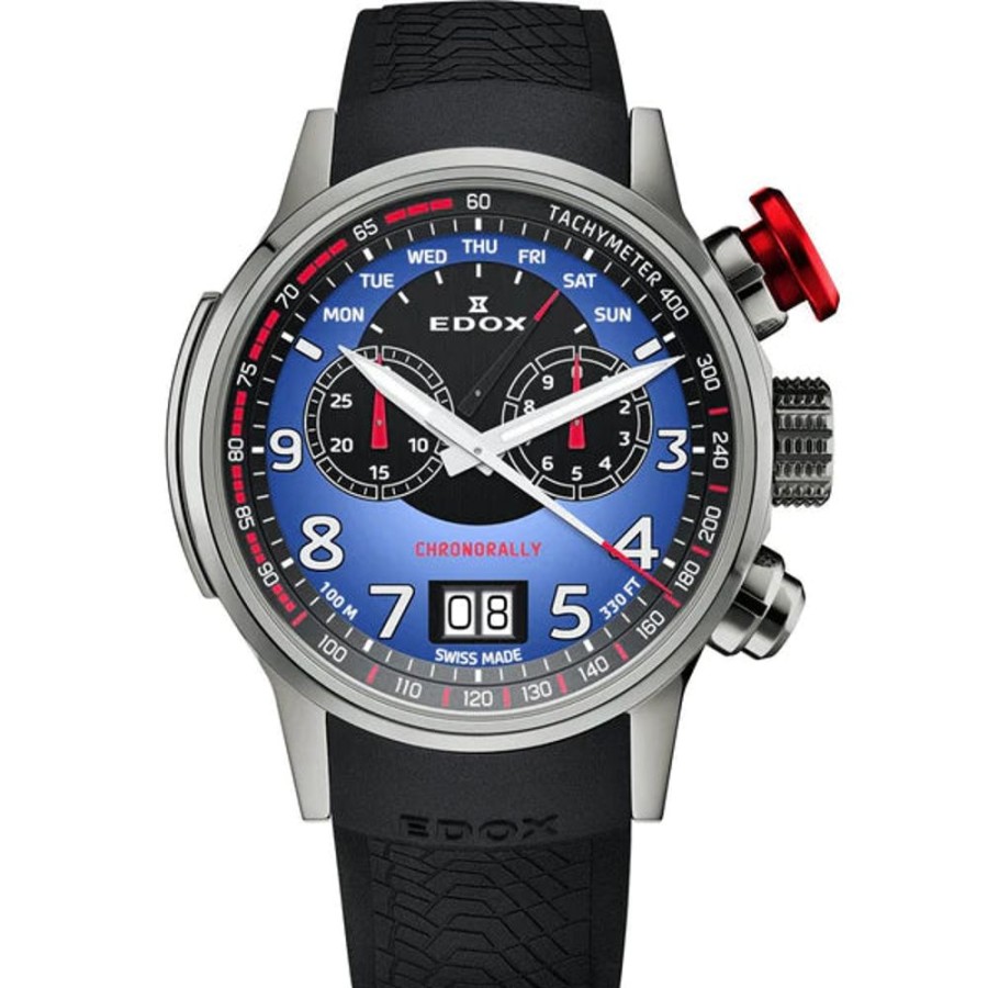 Watches Edox | Chronorally Chronograph Blue Dial