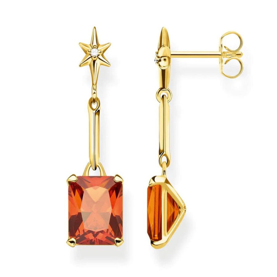 Jewellery Thomas Sabo Jewellery | Thomas Sabo Earrings Orange Stone