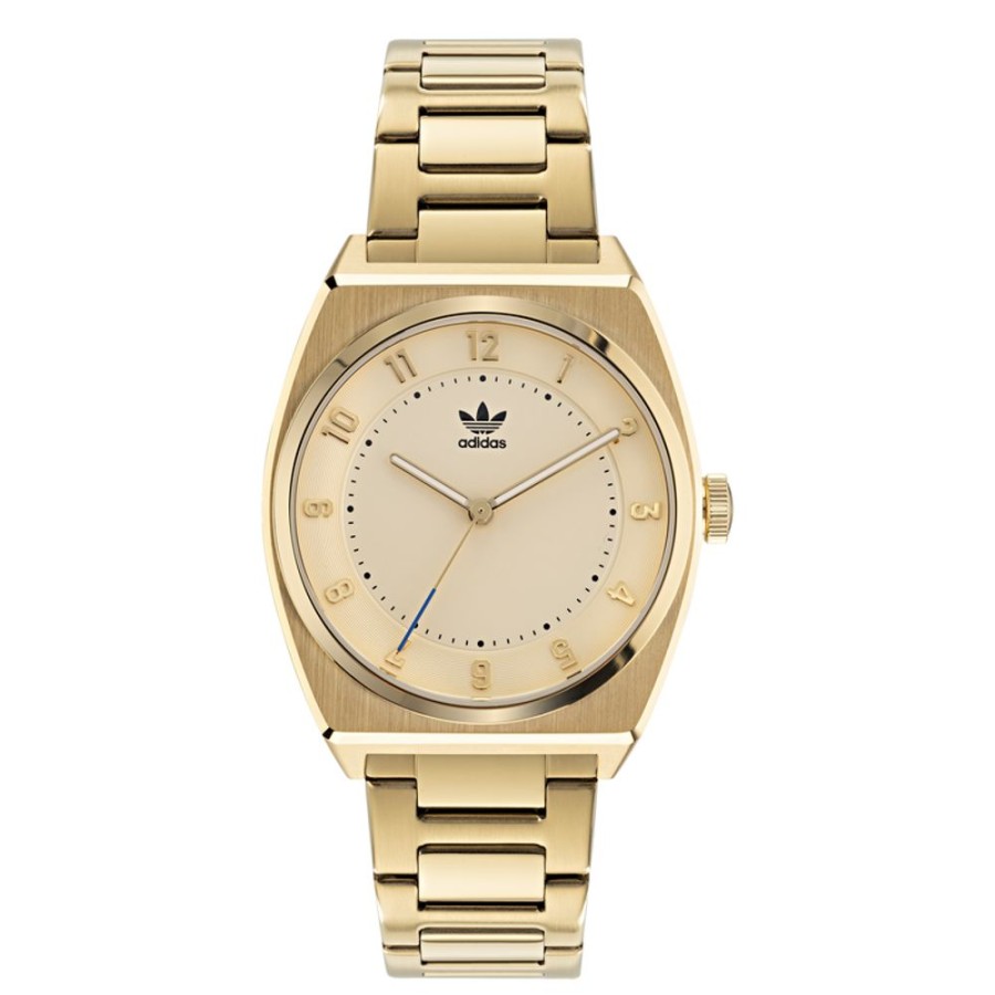 Watches Adidas | Code Two 38Mm Gold Dial Watch