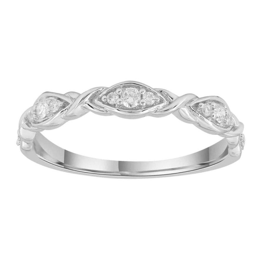 Jewellery Diamonds by WD | Band Ring With 0.1Ct Diamonds In 9K White Gold