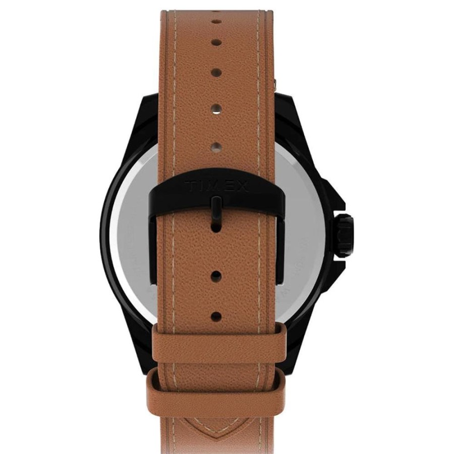 Watches Timex | Essex Avenue 44Mm Leather Strap Watch