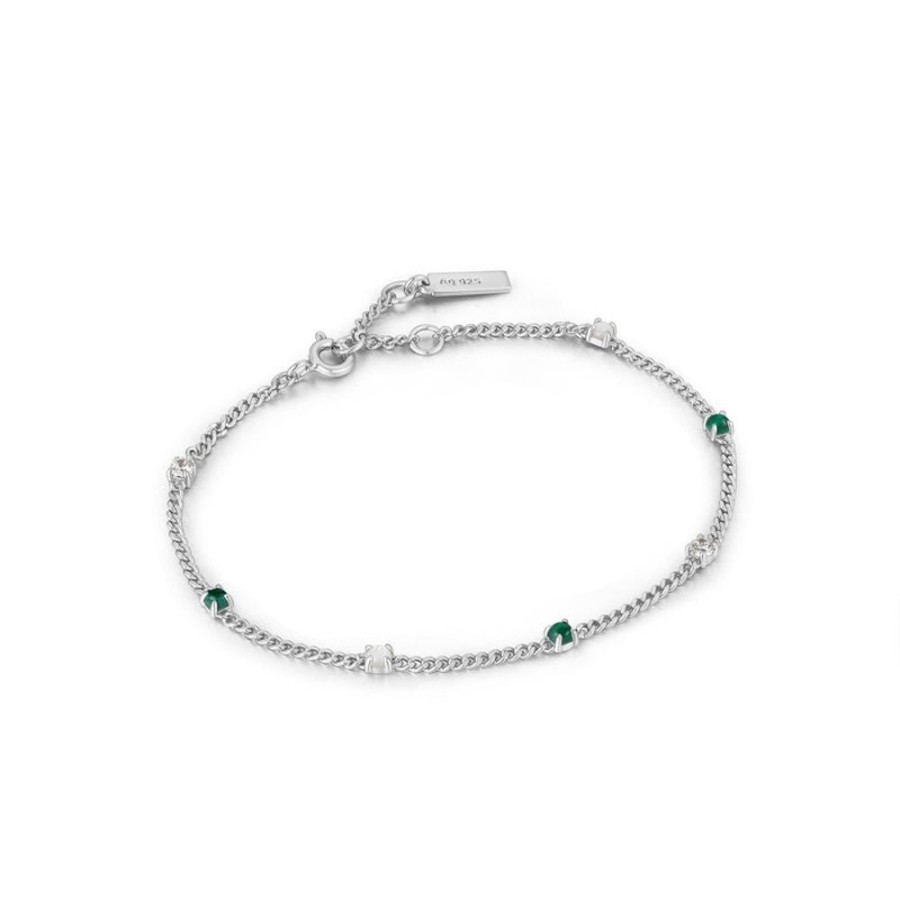 Jewellery Ania Haie | Silver Malachite Chain Bracelet