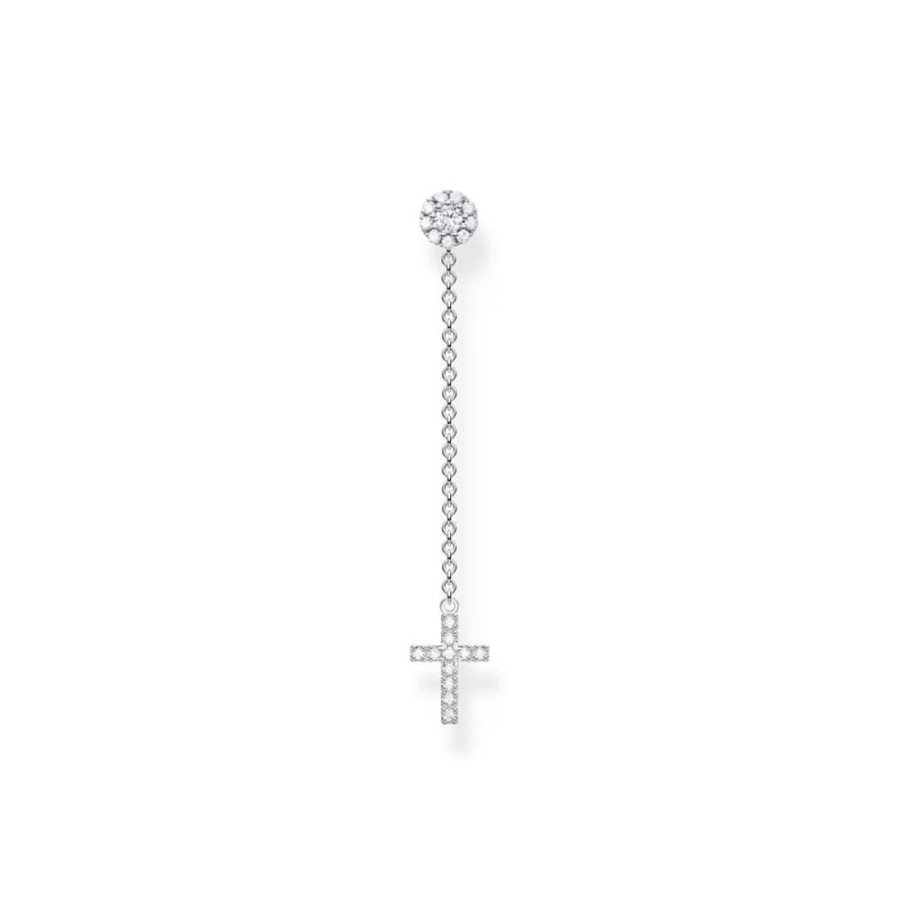 Jewellery Thomas Sabo | Single Ear Stud With Cross Pendant Long Silver