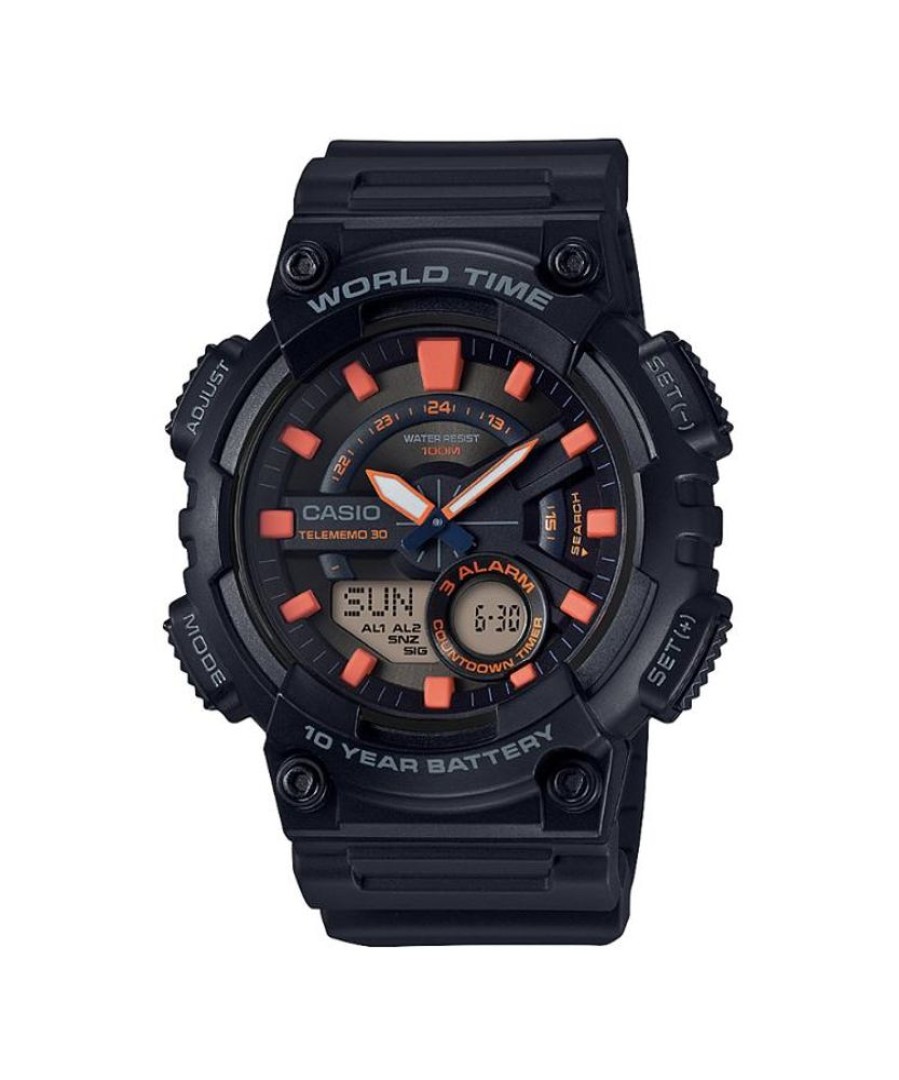 Watches Casio | Digital Black Resin Band Watch