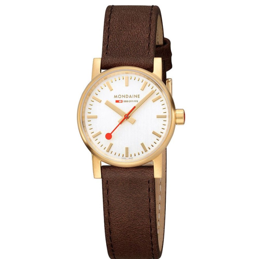 Watches Mondaine | Evo2 30Mm Silver Dial Leather Watch