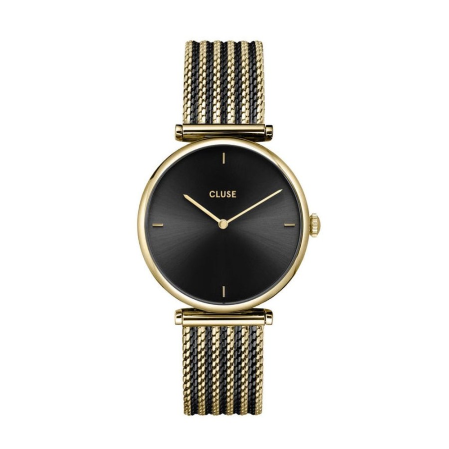 Watches Cluse | Cluse Triomphe Mesh Bicolour Gold Black /Black Watch