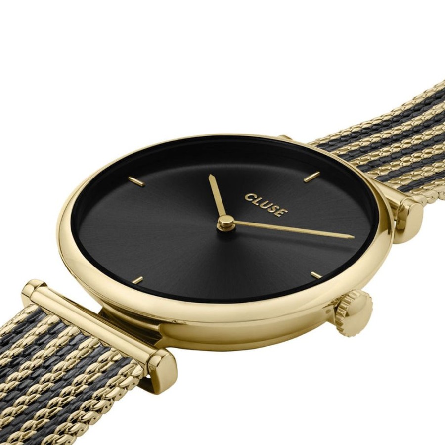 Watches Cluse | Cluse Triomphe Mesh Bicolour Gold Black /Black Watch