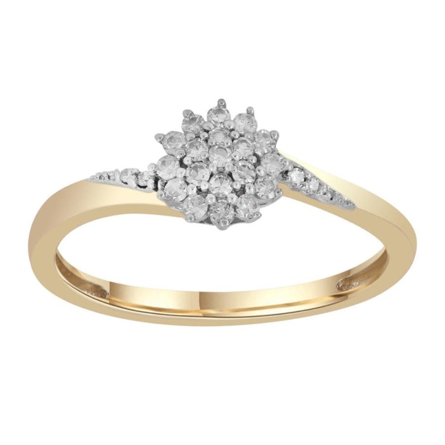 Jewellery Diamonds by WD | Cluster Ring With 0.15Ct Diamonds In 9K Yellow Gold