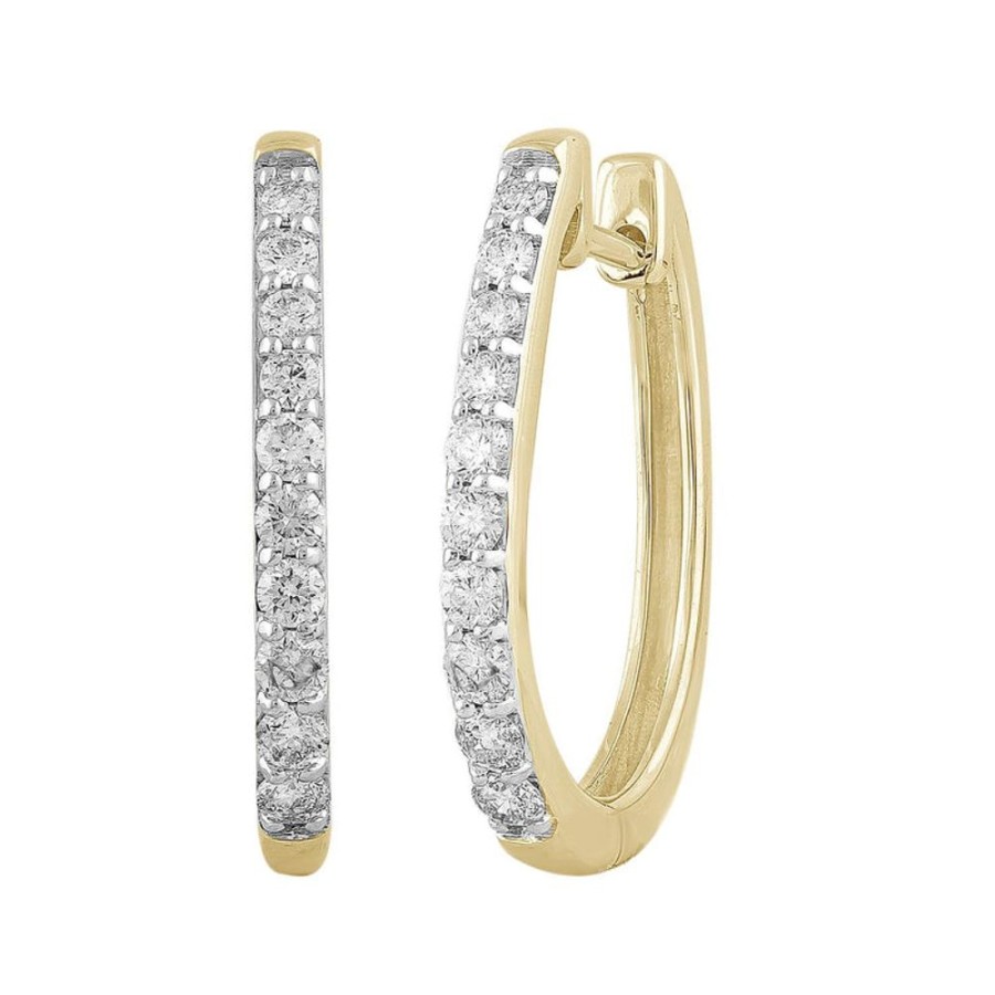 Jewellery Diamonds by WD | Huggie Earrings With 0.5Ct Diamonds In 9K