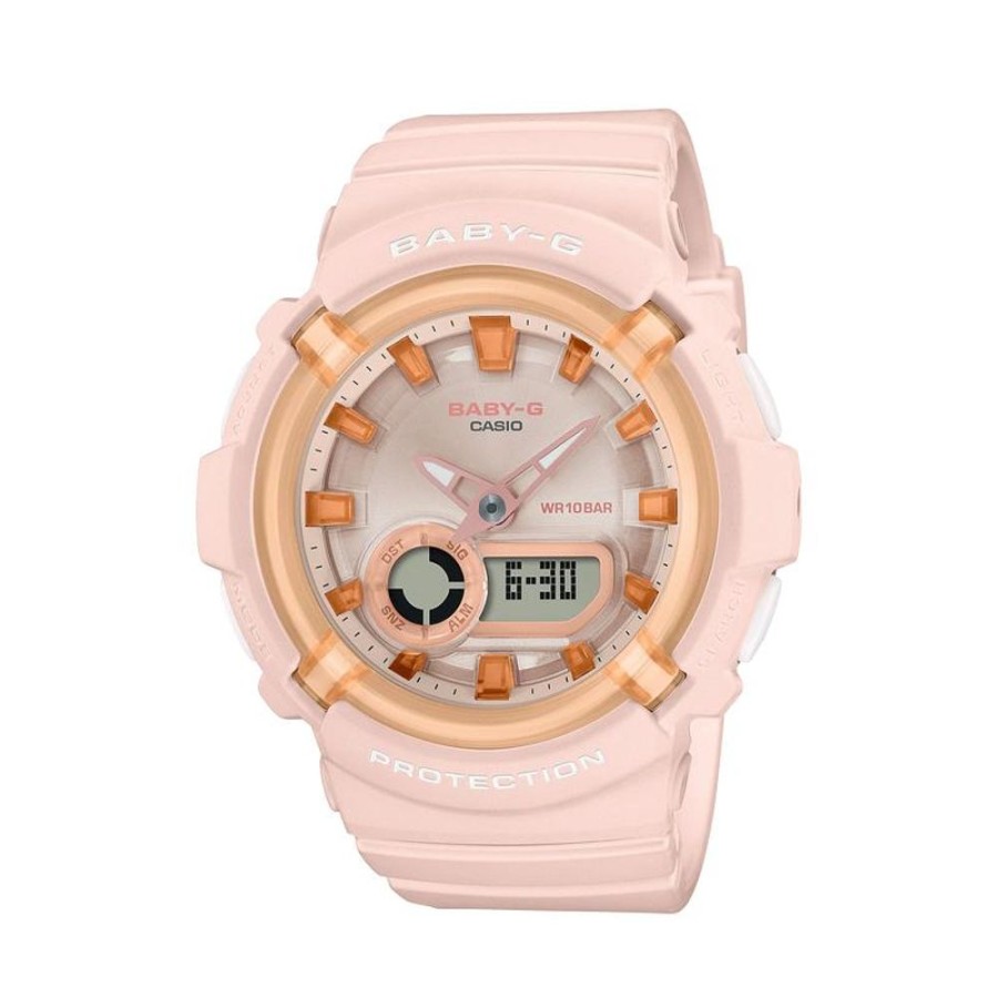 Watches G-Shock | Baby-G Digital Analog Pink Resin Band Watch