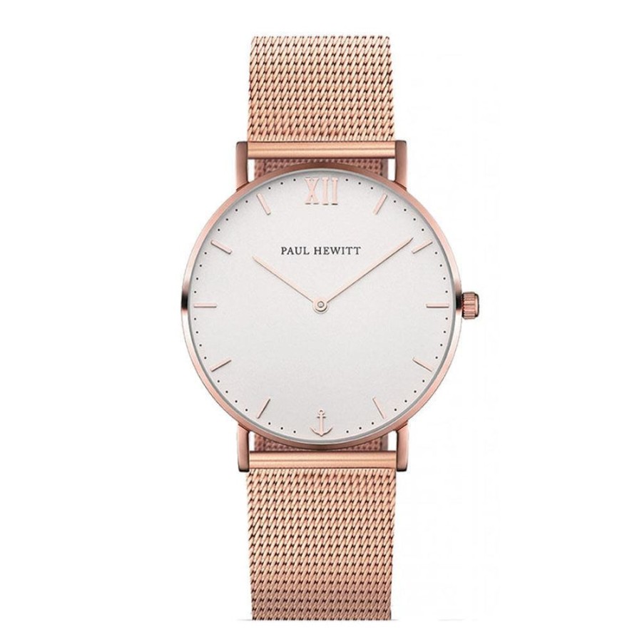 Watches Paul Hewitt | Sailor White Sand Rose Gold Mesh Watch