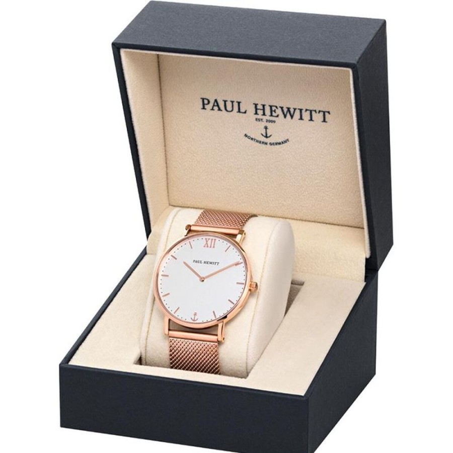 Watches Paul Hewitt | Sailor White Sand Rose Gold Mesh Watch