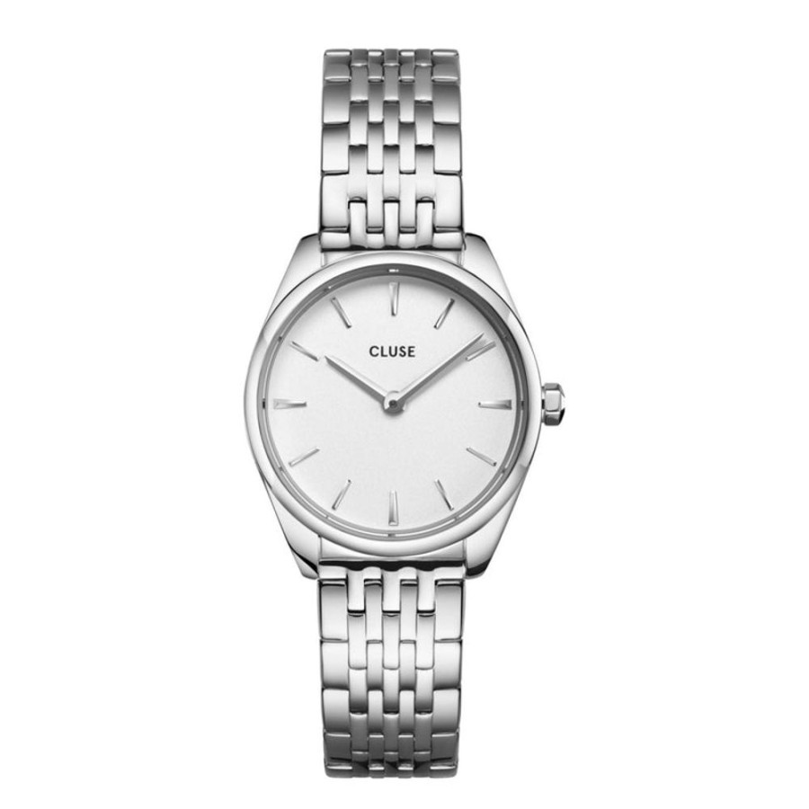 Watches Cluse | Cluse Feroce Mini White / Silver Link