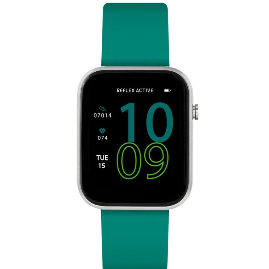 Watches Reflex Active | Series 12 Silver / Teal Silicone Smartwatch