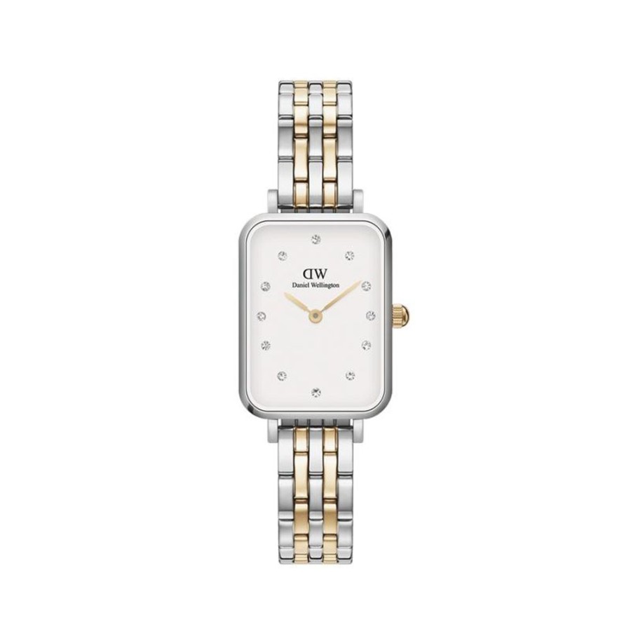 Watches Daniel Wellington | Quadro Lumine 20X26Mm 5-Link White Watch