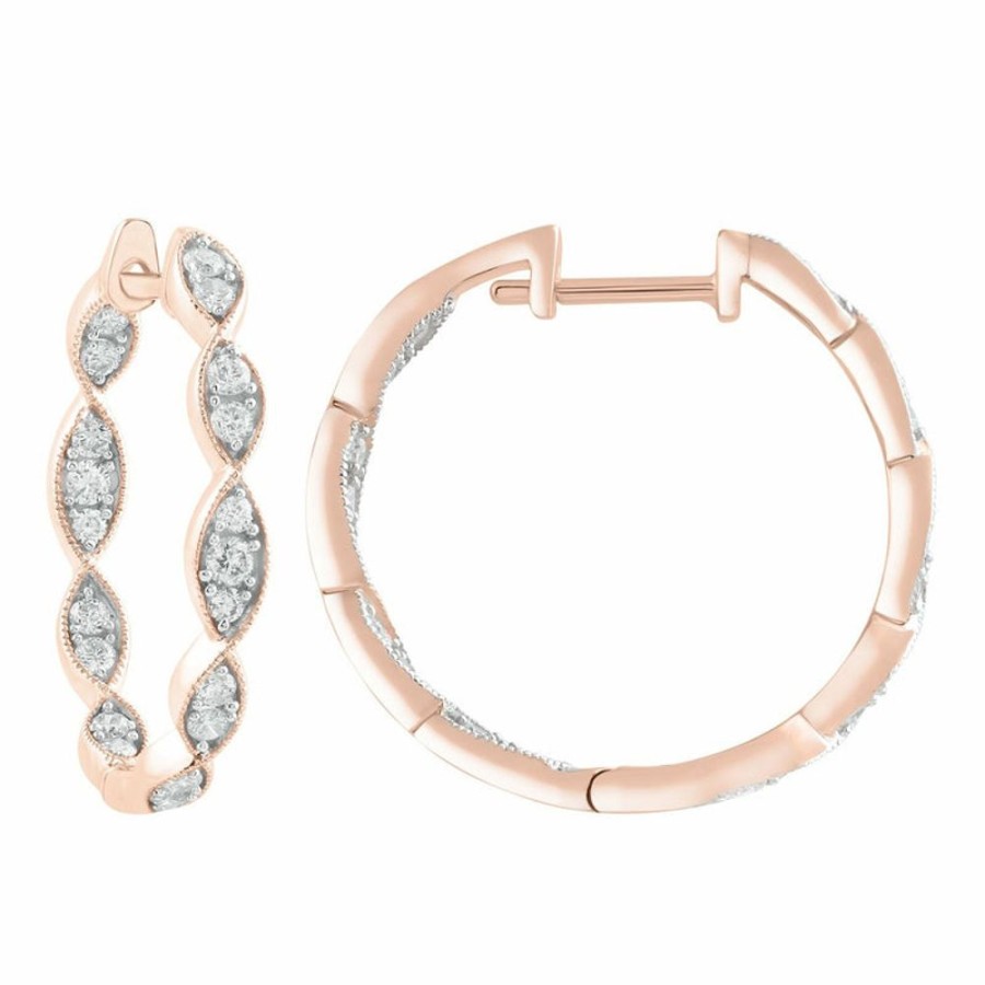 Jewellery Diamonds by WD | Inside Out Hoops With 0.50Ct Diamonds In 9K White And