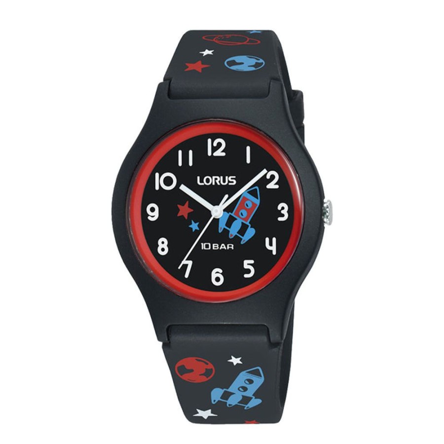 Watches Lorus | Youth Black Space Silicone Watch