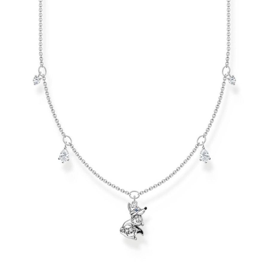 Jewellery Thomas Sabo | Thomas Sabo Necklace Fox With White Stones Silver