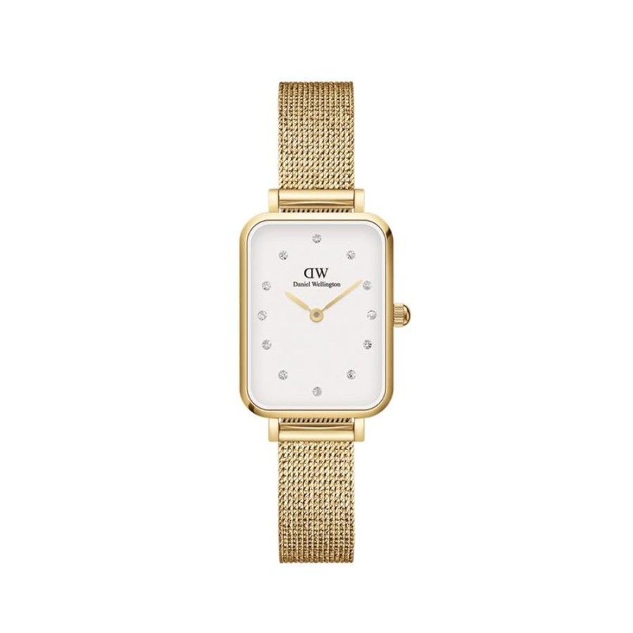 Watches Daniel Wellington | Quadro 20X26Mm Pressed Gold Lumine White Watch