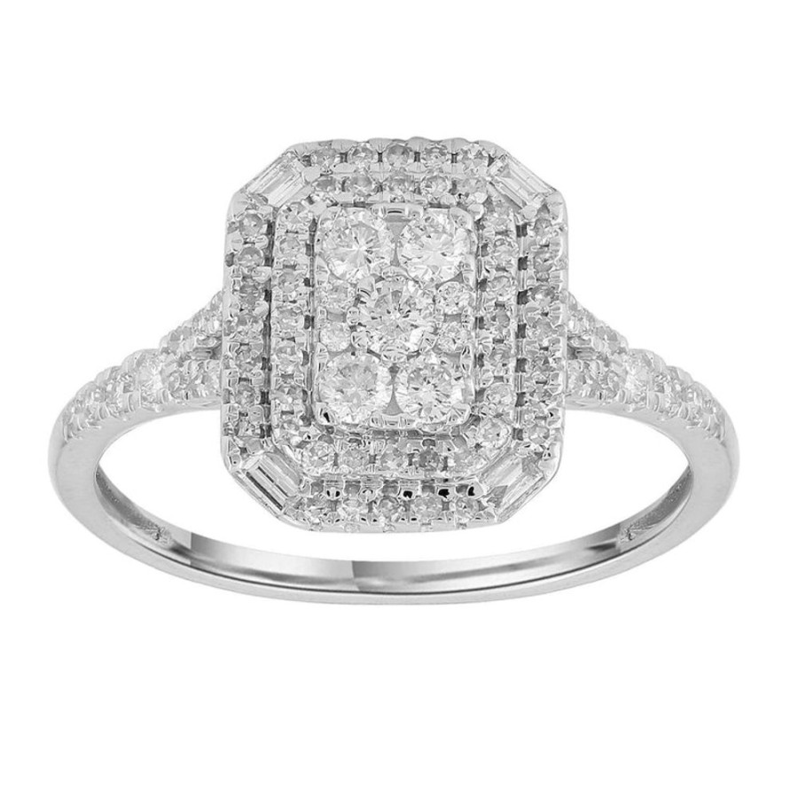 Jewellery Diamonds by WD | Cluster Ring With 0.5Ct Diamonds In 9K White Gold