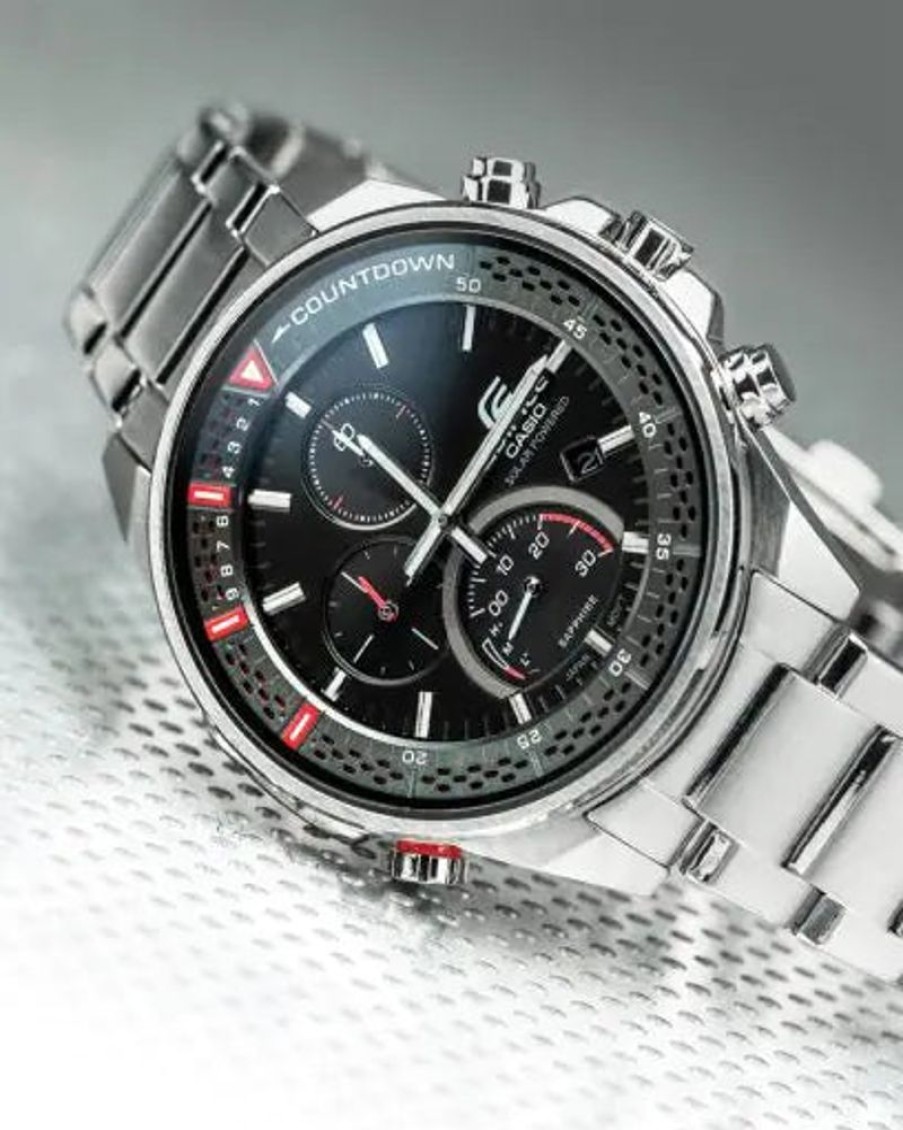 Watches Casio | Edifice Slim Line With Sapphire Crystal Black Dial