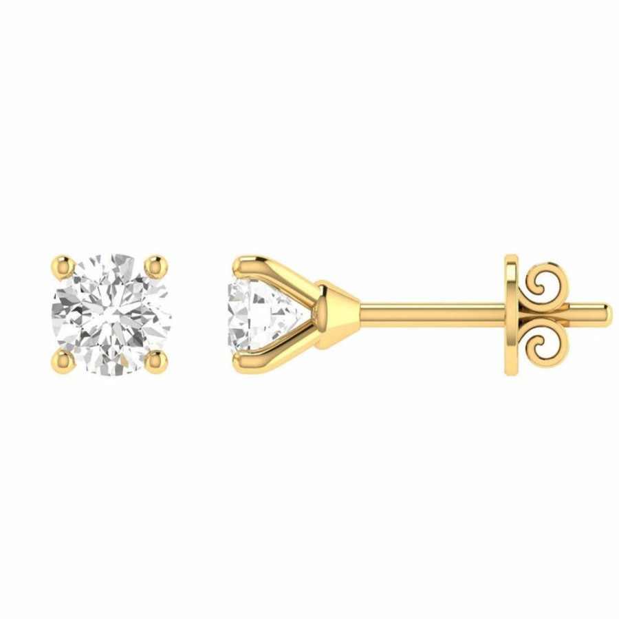 Jewellery Diamonds by WD | Diamond Stud Earrings With 0.75Ct Diamonds In 18K Yellow Gold