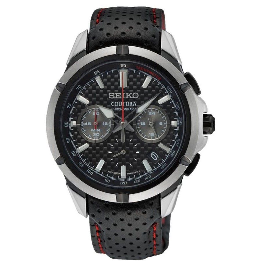 Watches Seiko | Coutura Carbon Fibre Dial Chronograph Watch