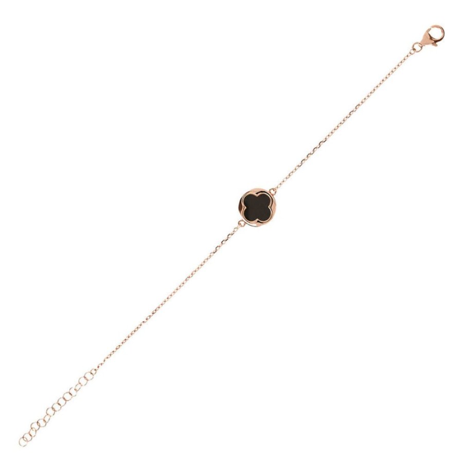 Jewellery Bronzallure | Rose Gold Four-Leaf Colver Chain Bracelet