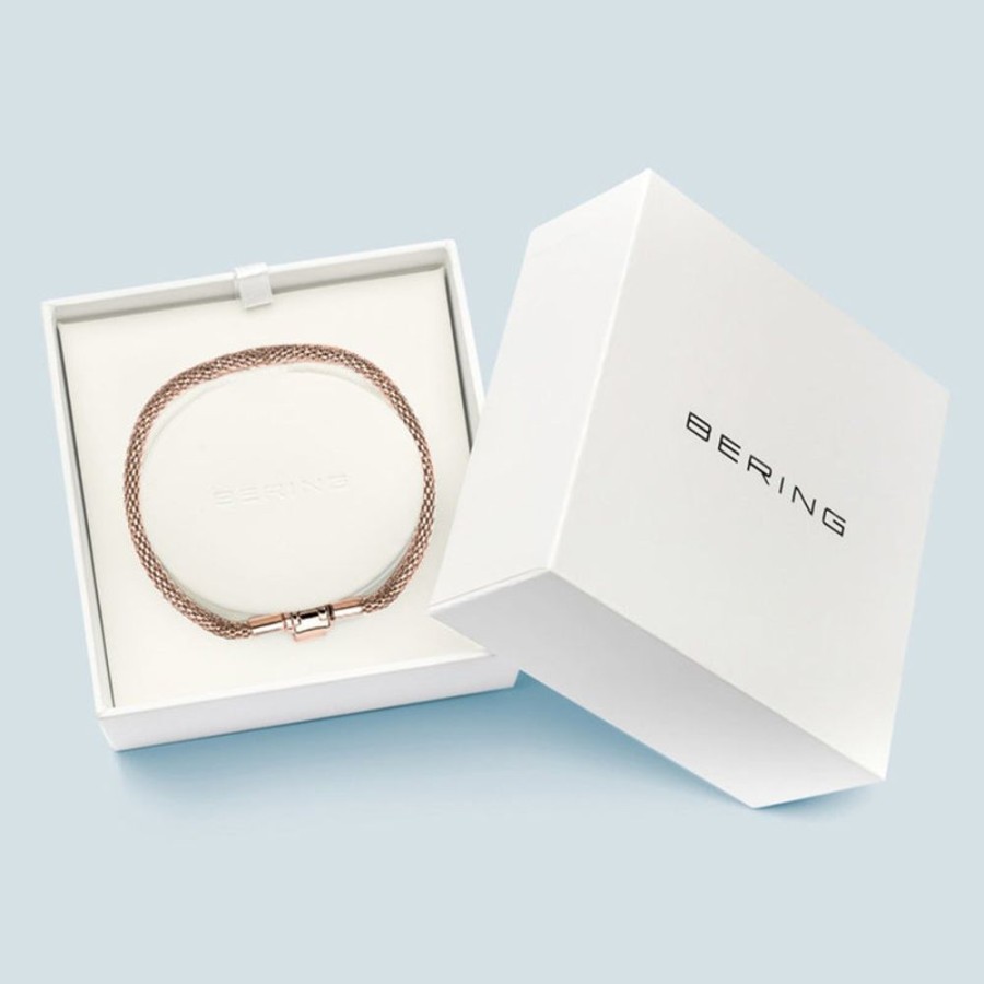 Jewellery Bering | Bering Arctic Symphony Rose Gold Bracelet Medium