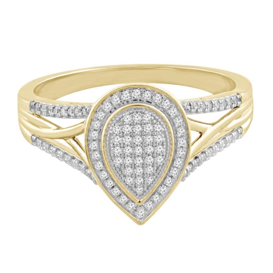 Jewellery Diamonds by WD | Pear Ring With 0.2Ct Diamond In 9K Yellow Gold