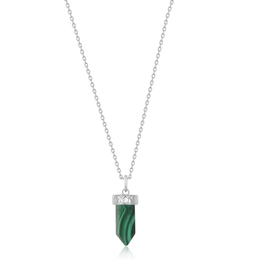 Jewellery Ania Haie | Silver Malachite Point Pendant Necklace