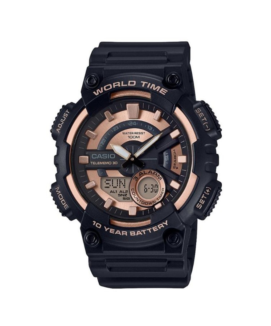 Watches Casio | Digital Black Resin Band Watch