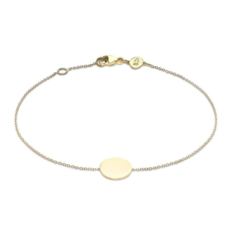 Jewellery Diamonds by WD | 9K Yellow Gold Solid Mini Disc Adjustable Bracelet 18Cm+1Cm