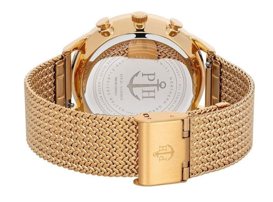 Watches Paul Hewitt | White Sand Woven Gold Watch