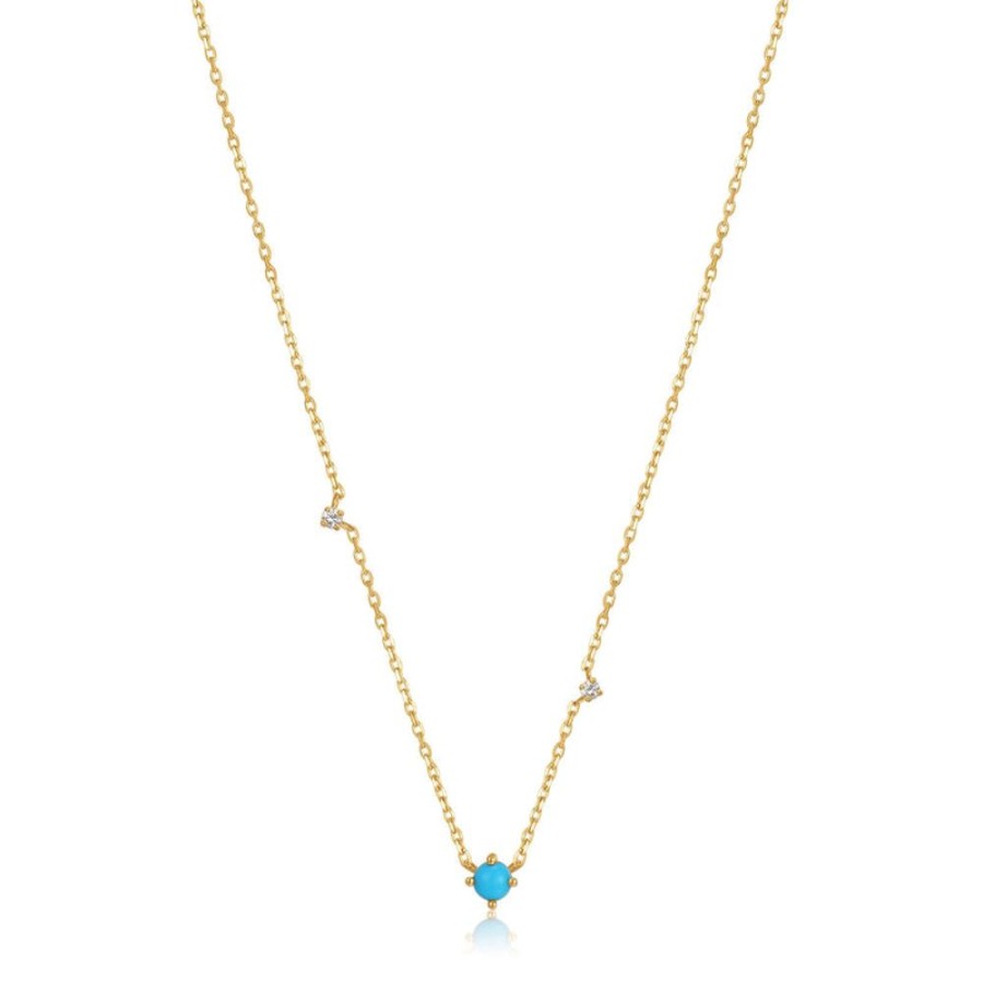 Jewellery Ania Haie | 14Kt Gold Turquoise And White Sapphire Necklace