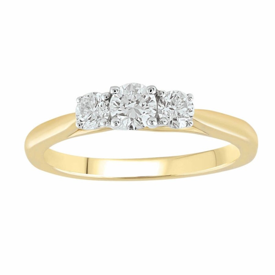 Jewellery Diamonds by WD | Three Stone Ring With 0.50Ct Diamonds In 9K Yellow Gold