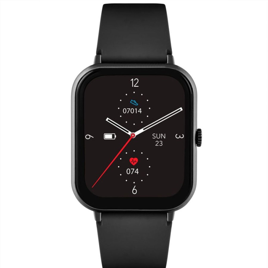 Watches Reflex Active | Series 23 Black Case & Black Silicone Strap Watch