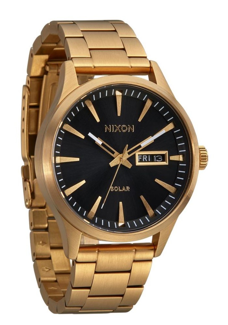 Watches Nixon | Sentry Solar Stainless Steel Black Dial