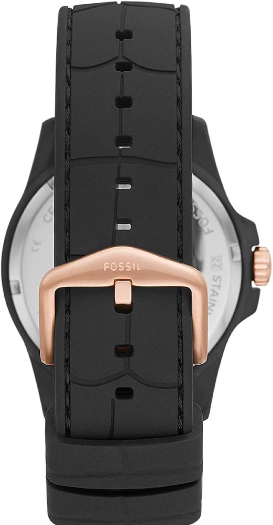 Watches Fossil | Three Hand Black Dial Silicone