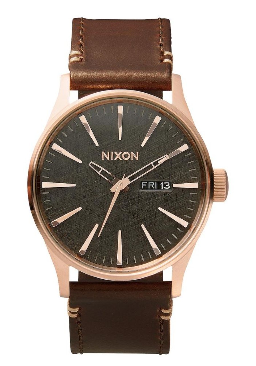 Watches Nixon | Sentry Leather Brown Dial