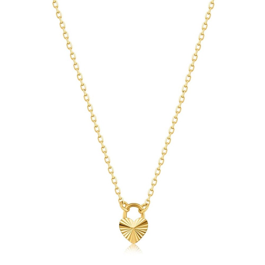 Jewellery Ania Haie | 14Kt Gold Heart Padlock Necklace