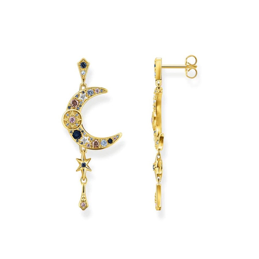 Jewellery Thomas Sabo Jewellery | Thomas Sabo Earrings Royalty Moon Colourful Stones