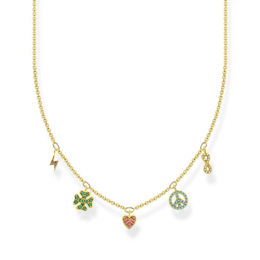 Jewellery Thomas Sabo | Necklace With Symbols Multicoloured Gold