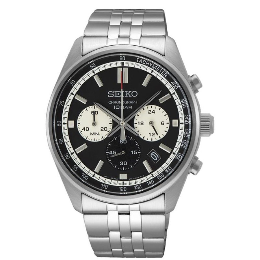 Watches Seiko | Chronograph Men'S Black Dial Watch