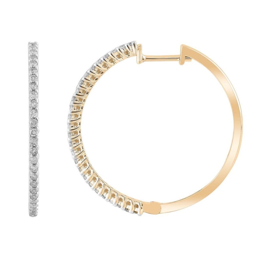 Jewellery Diamonds by WD | Hoop Earrings With 0.33Ct Diamonds In 9K Yellow Gold