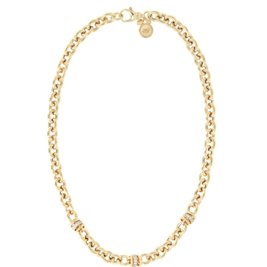 Jewellery Bronzallure | Golden Chain Link Necklace With Cubic Zirconia