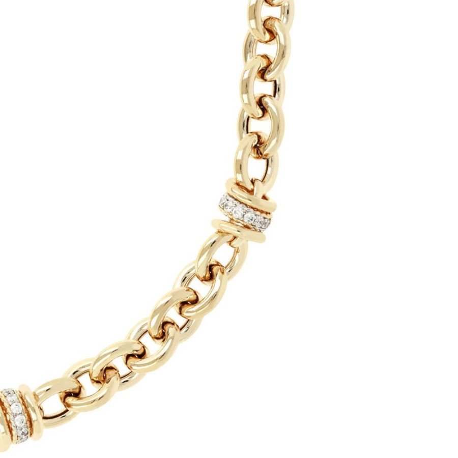 Jewellery Bronzallure | Golden Chain Link Necklace With Cubic Zirconia