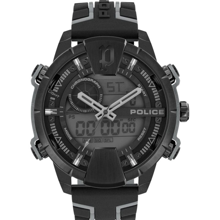 Watches Police | Taronga Black And Grey Silicon Watch