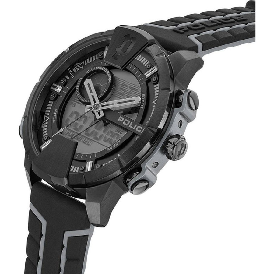 Watches Police | Taronga Black And Grey Silicon Watch