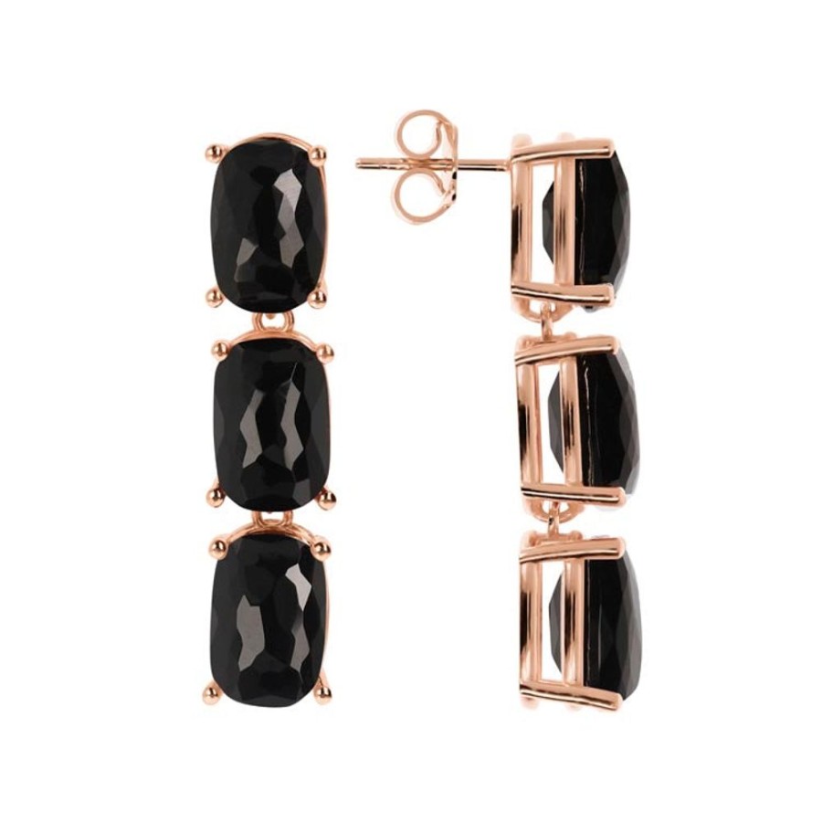 Jewellery Bronzallure | Variegata Black Onyx Earrings